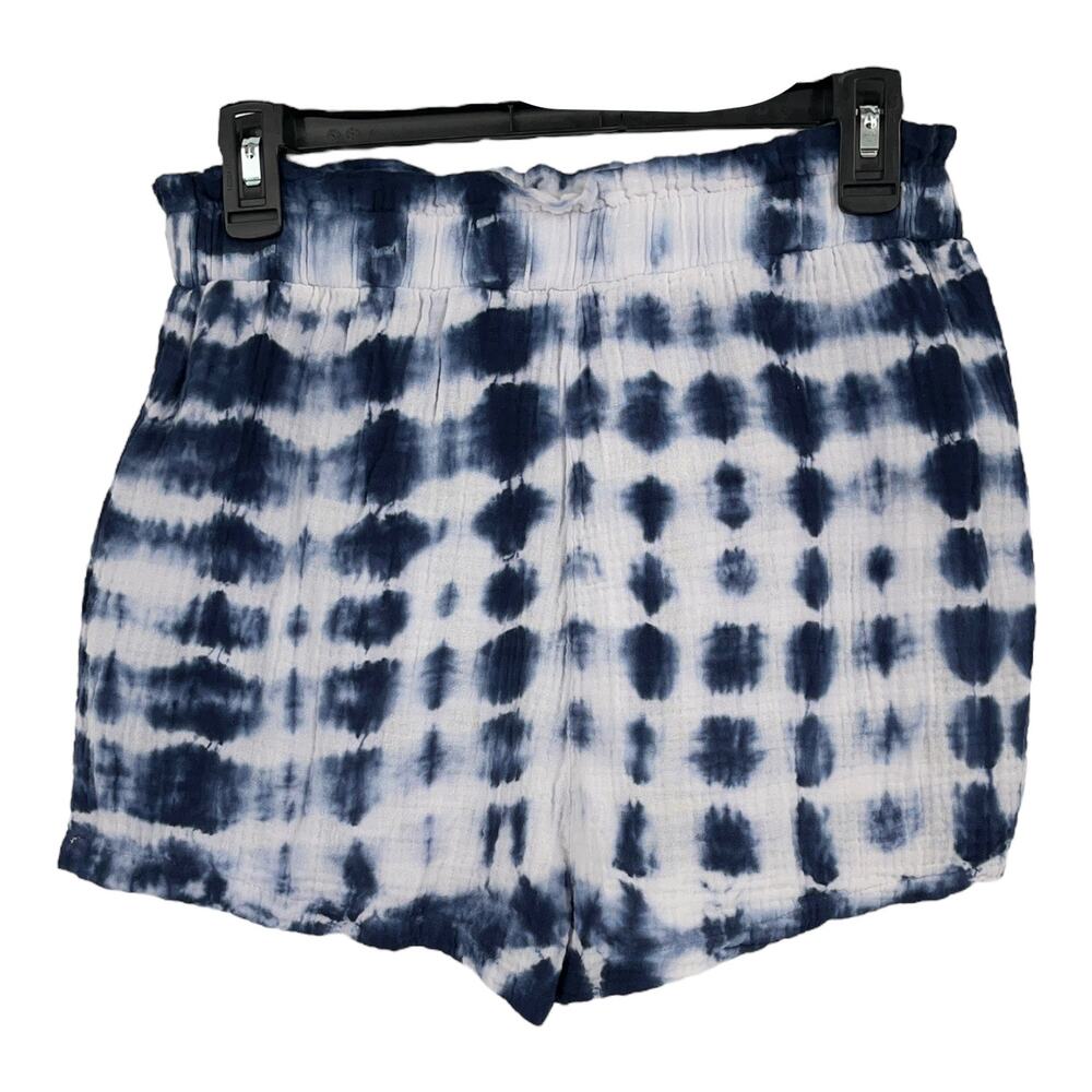 BB Dakota shorts Saturday's Child Tie Dye Smocked cotton gauze blue Medium M - Picture 3 of 4